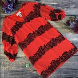 🥂Sweet Storm Orange & Black Tunic Dress🥂